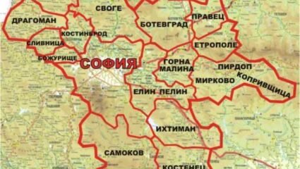 Районни съдилища и общини, населени места