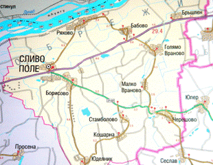 Карта на общината - ОБЩИНА СЛИВО ПОЛЕ