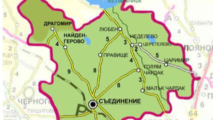 КАРТА НА ОБЩИНА СЪЕДИНЕНИЕ