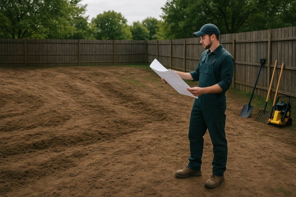 заравняване на двор